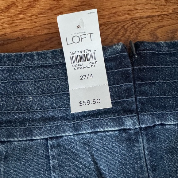 Ann Taylor LOFT Cargo Pockets Denim Skirt in Summit Blue Wash‎ Size 27/4 NWT - Picture 6 of 8
